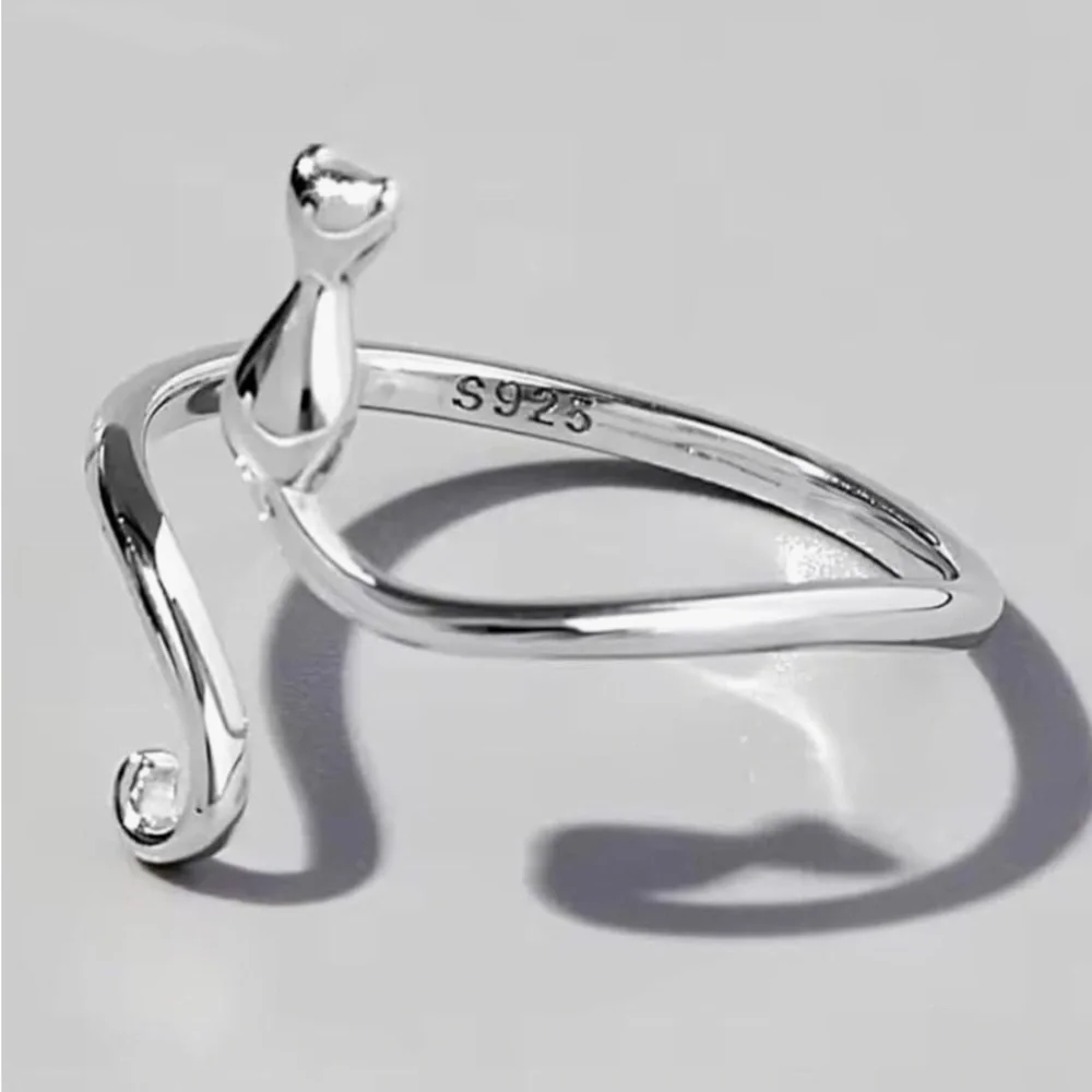Sterling Silver Cat Ring NWOT